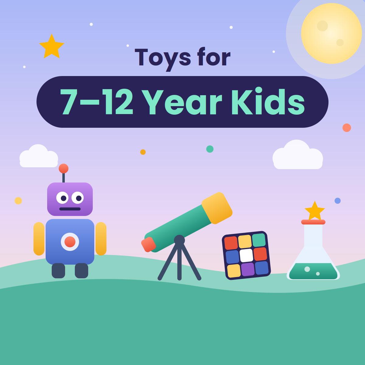 7–12 years: Think, Build, Explore
