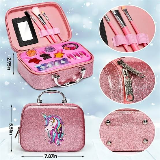 Washable Children's Makeup Set – 21-Piece Pretend Play Vanity Kit