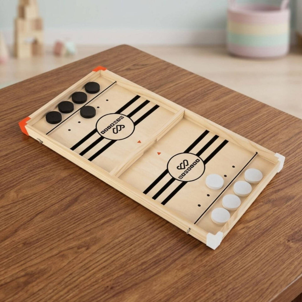 Large Size Fast Sling Puck Wooden Board Game (22 x 11.5 Inches)