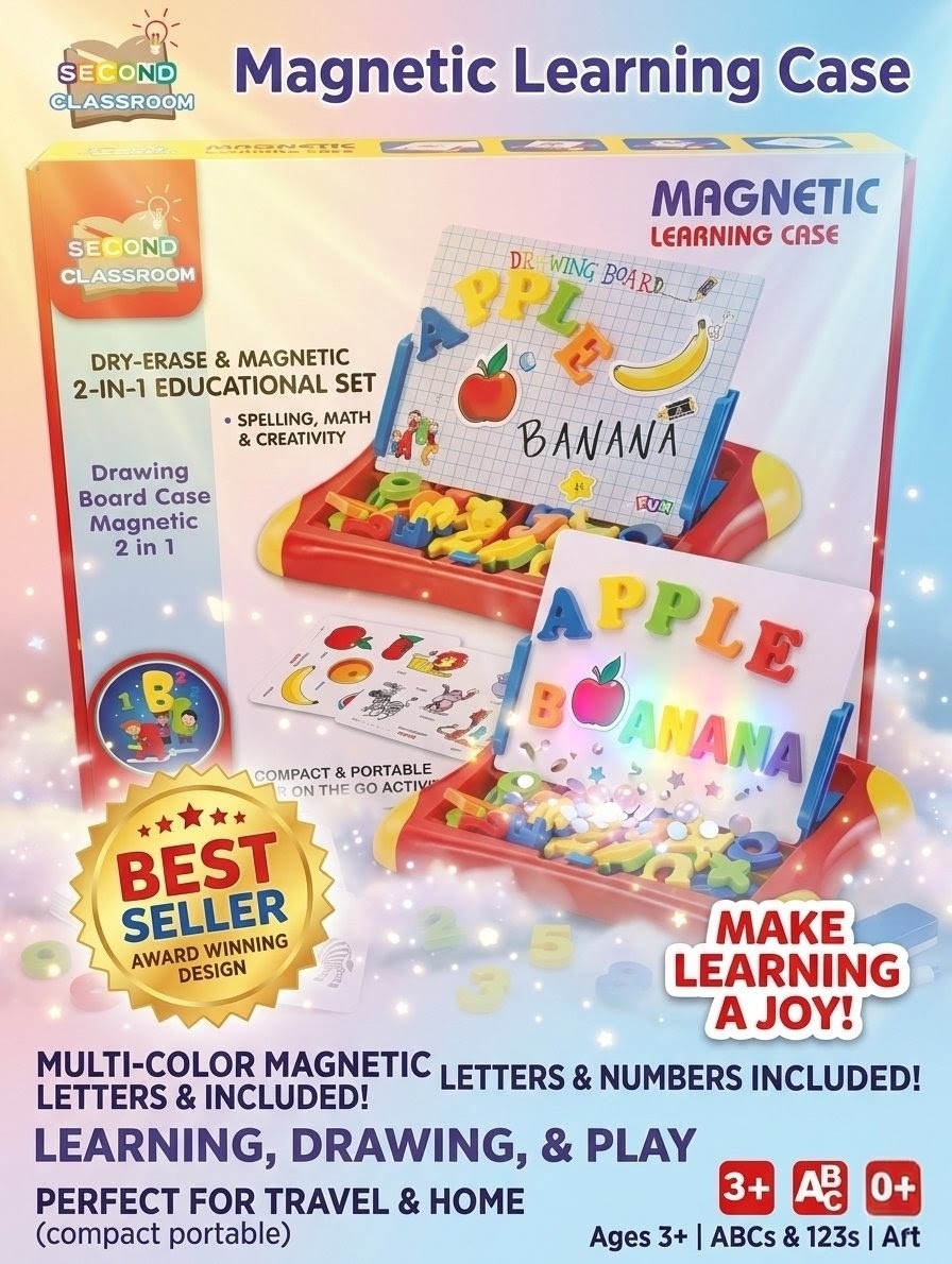 2 in 1 Magnetic Drawing Learning Case / Magnetic Learning Case First or Second Classroom Educational Board