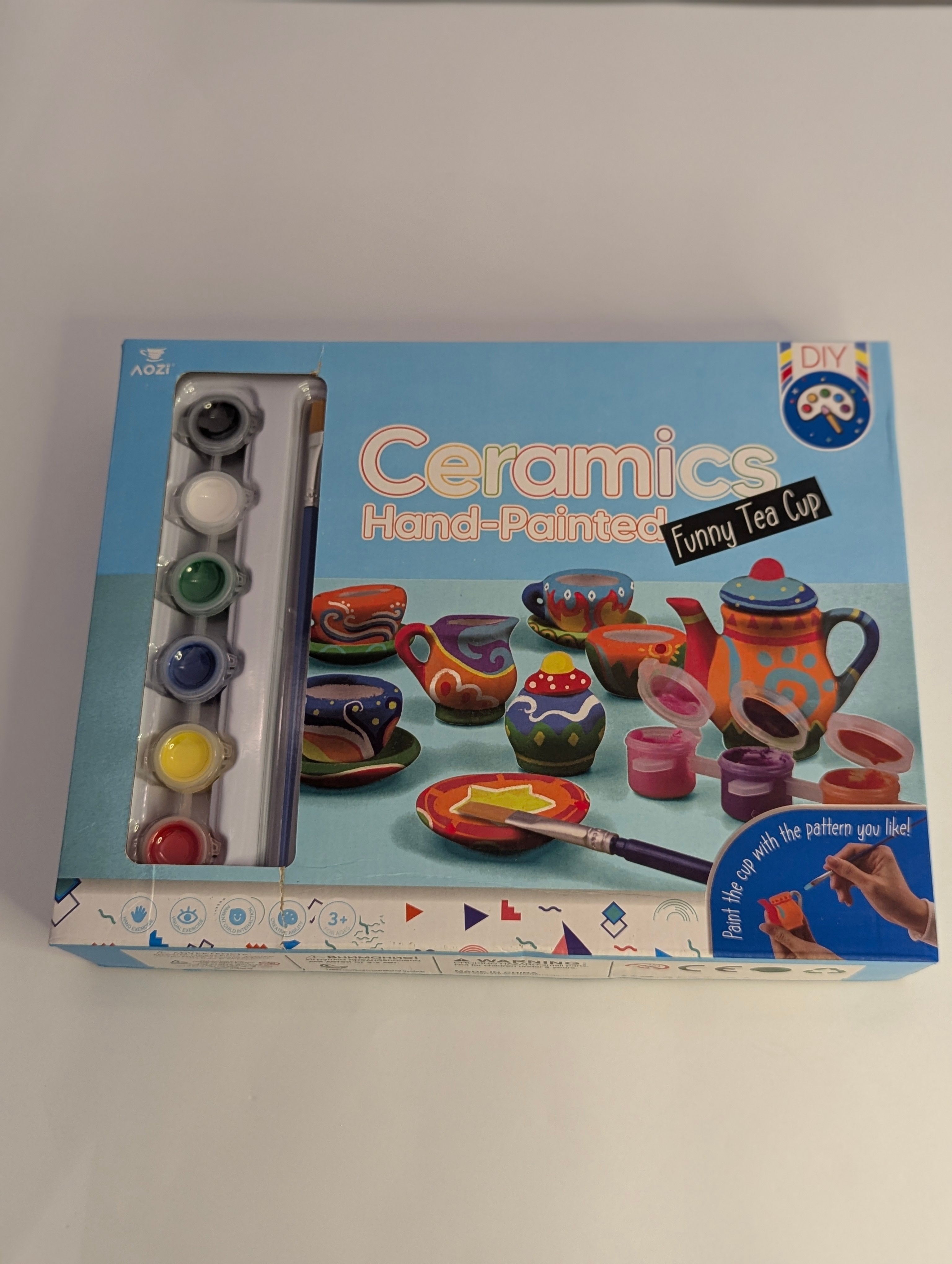 DIY Hand-Painted Ceramic Miniature Tea Set Craft Kit