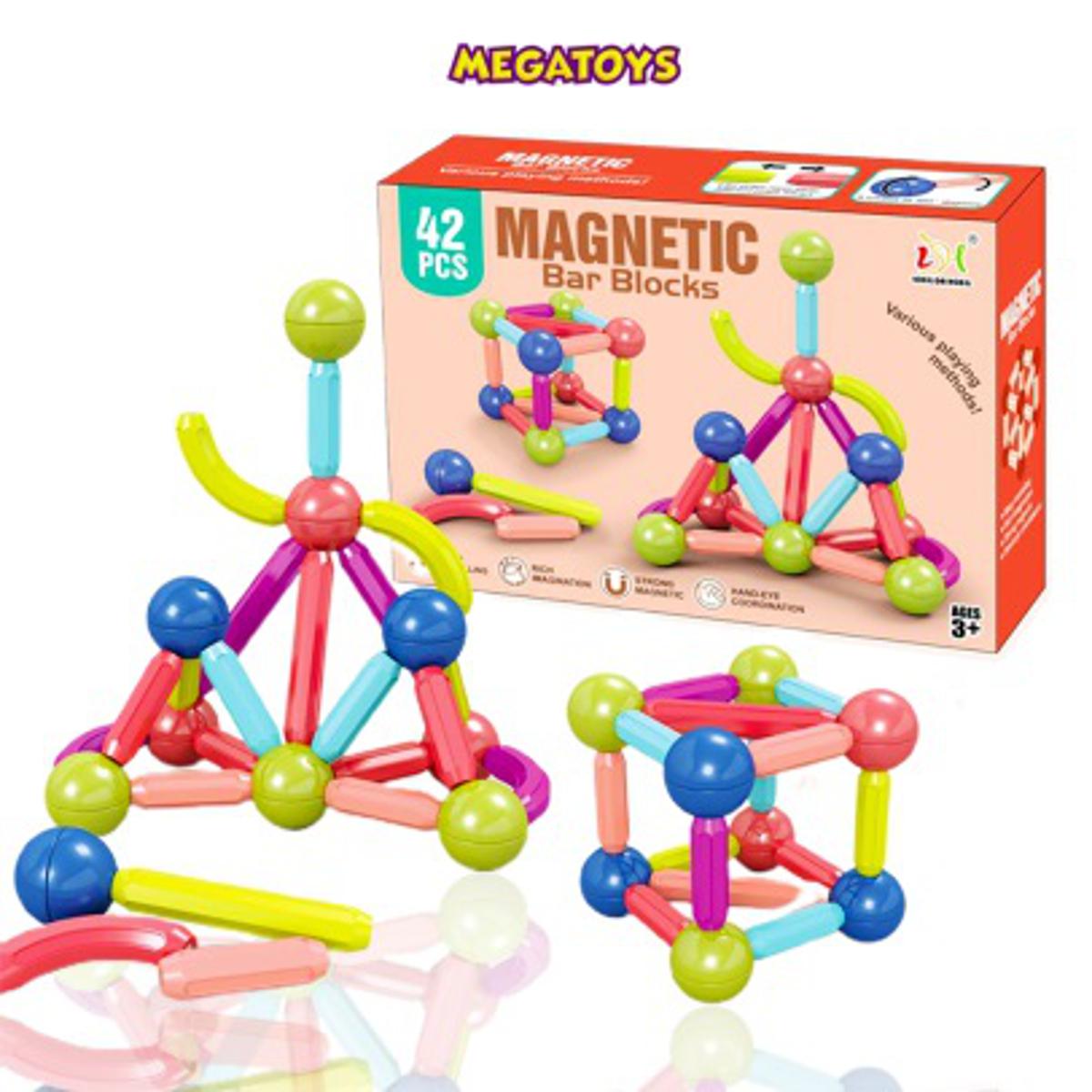 Kids Magnetic Bar Blocks & Spheres – Educational STEM Toy Set