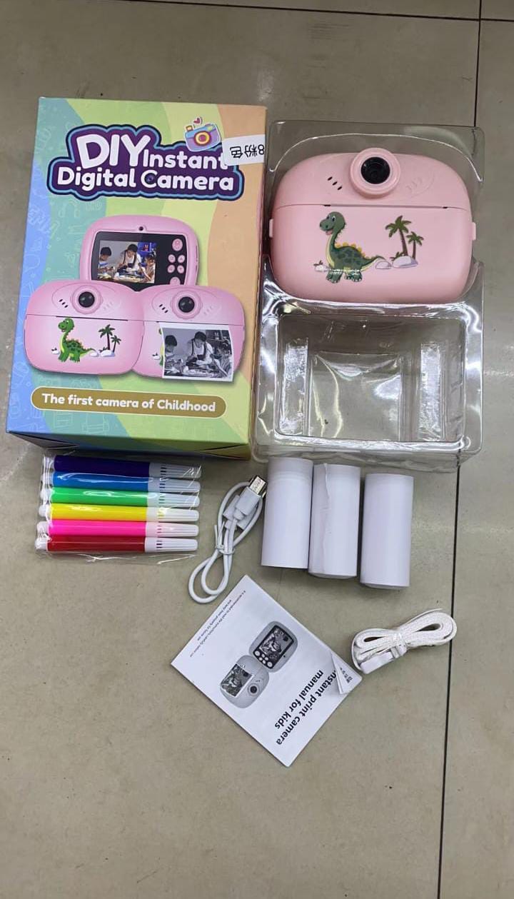 Kids DIY Instant Print Digital Camera – Inkless Thermal Photo & HD Video Toy