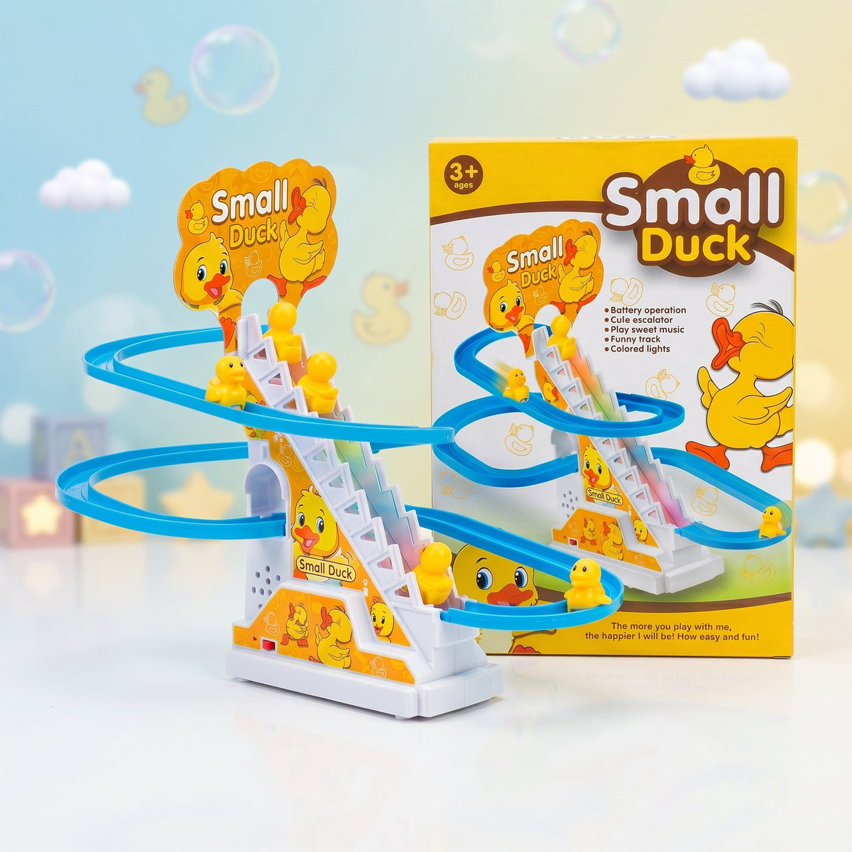 Climbing Stairs Toy – Automatic Escalator Track with Music & Lights